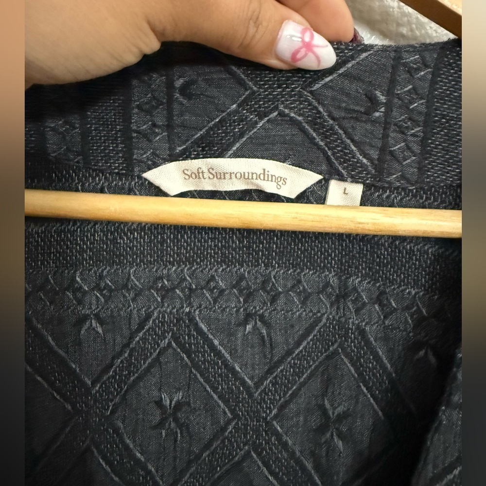 Soft surroundings Beatrice Topper Tribal beaded Trim Cardigan - Picture 5 of 9